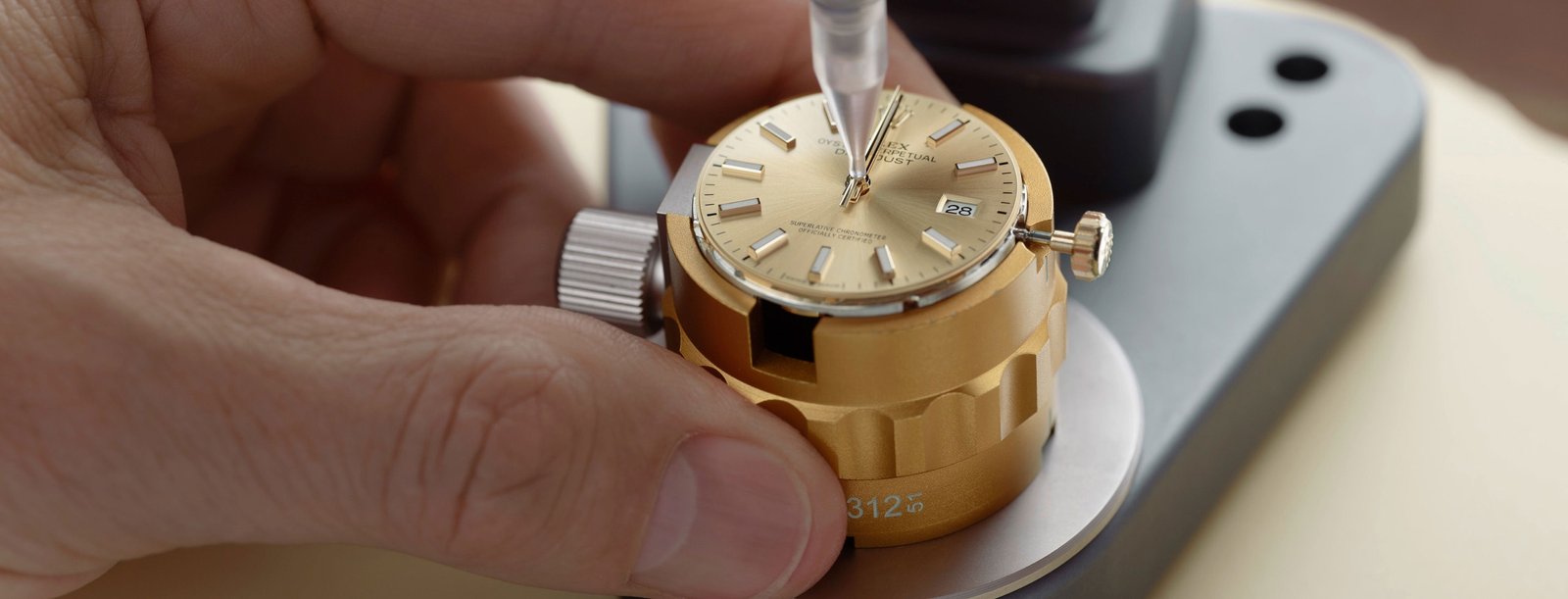 Watch movement being cased